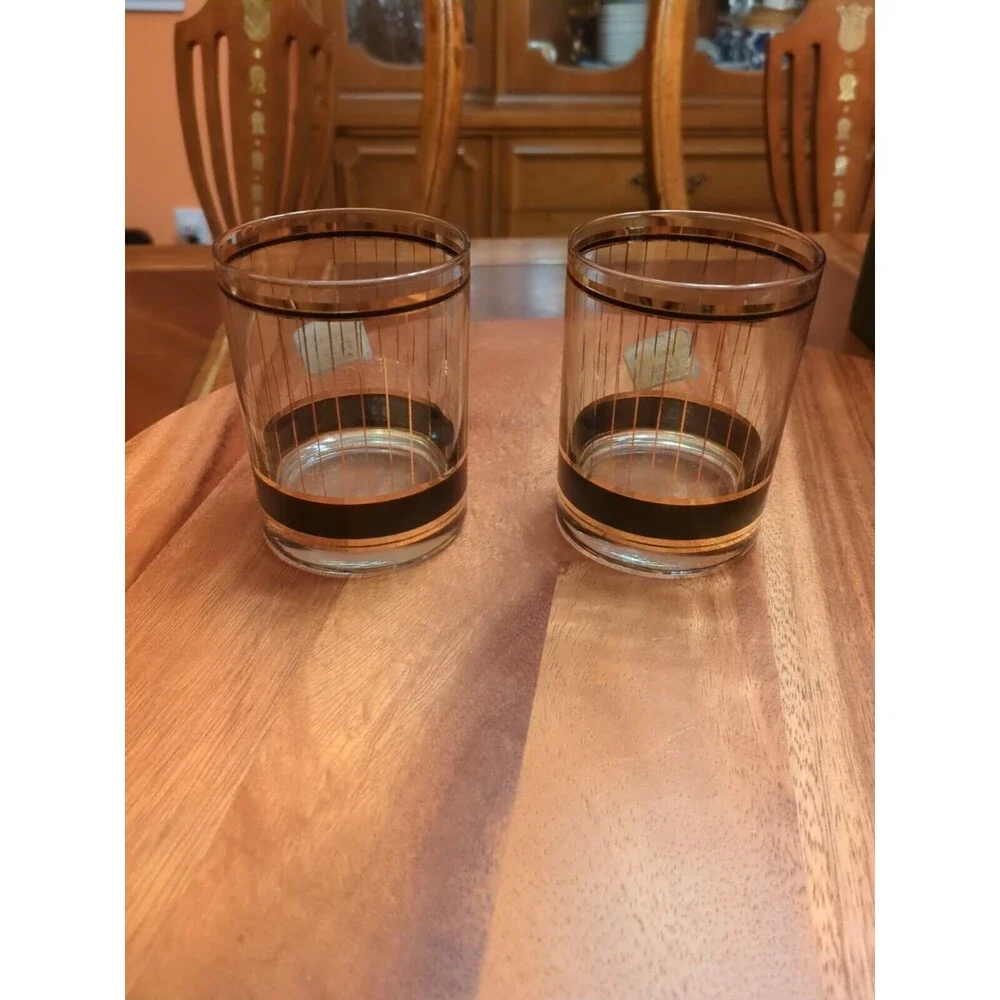 Set of 2 Vtg Culver Devon Whiskey Old Fashioned Glasses